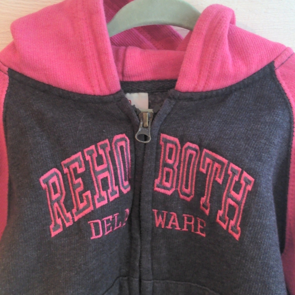Toddler Girls Zip Up Hoodie Rehoboth Beach